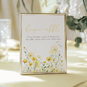 Póster Bebé amarillo en flor silvestre de sangre Raffle