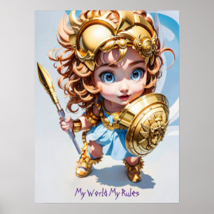 Póster Bebé Athena "Mi mundo mis reglas"