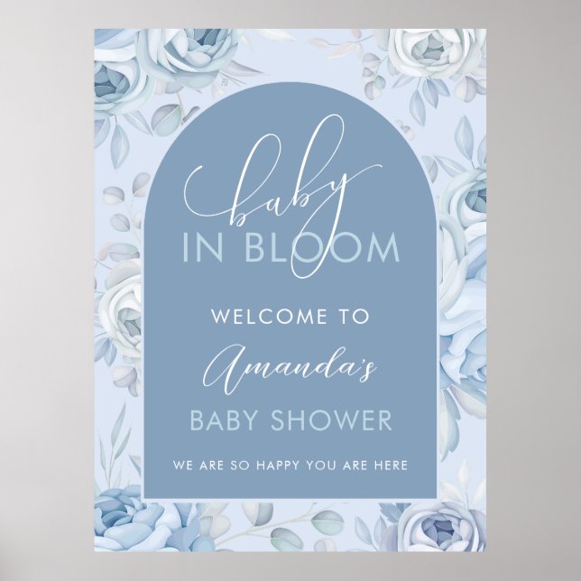 Póster Bebé Azul Dusto En La Bienvenida De Baby Shower En (Frente)