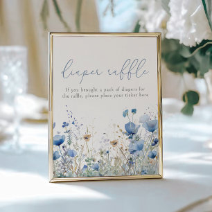 Póster Bebé Azul En Flor Floral Floral Flor De Flor Silve