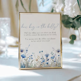 Póster Bebé azul en juego de adivinación de Belly de flor