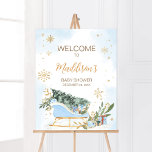 Póster Bebé azul hace frío fuera de la bienvenida<br><div class="desc">Haga especial su evento con este Baby Shower de Cold Outside con nuestro bonito y encantador signo de bienvenida con adorable tema de invierno Blue Gold. Descarga,  personaliza y crea recuerdos duraderos con este toque perfecto para tu alegría. BS585</div>