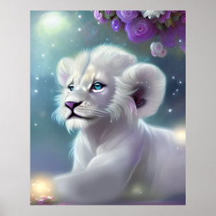 Póster Bebé blanco Libio Cubo Fantasía