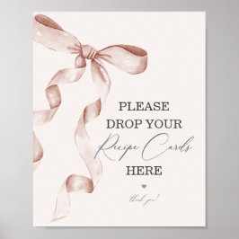 Póster Bebe Bow Bridal Shower Comparte Rótulo con tarjeta