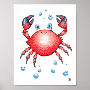 Póster Bebé cangrejo de mar adorable
