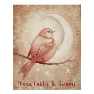 Póster Bebé canino durmiendo en la luna