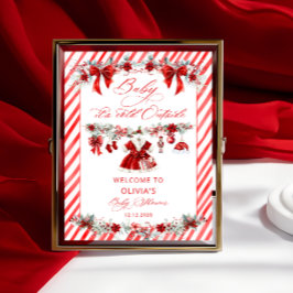 Póster Bebé, Chica exterior frío Bienvenida a Baby Shower