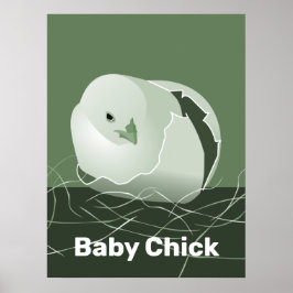 Póster Bebé Chick Green Kitchen Wall Art