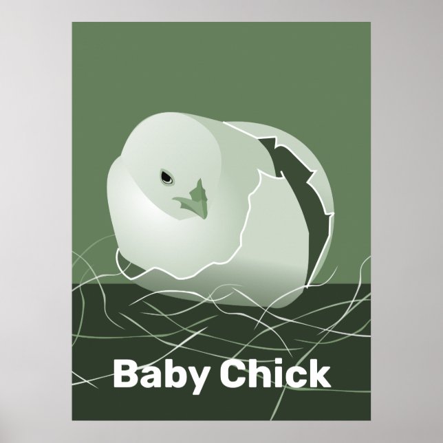 Póster Bebé Chick Green Kitchen Wall Art (Frente)