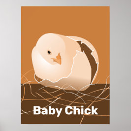 Póster Bebé Chick Naranja Kitchen Wall Art