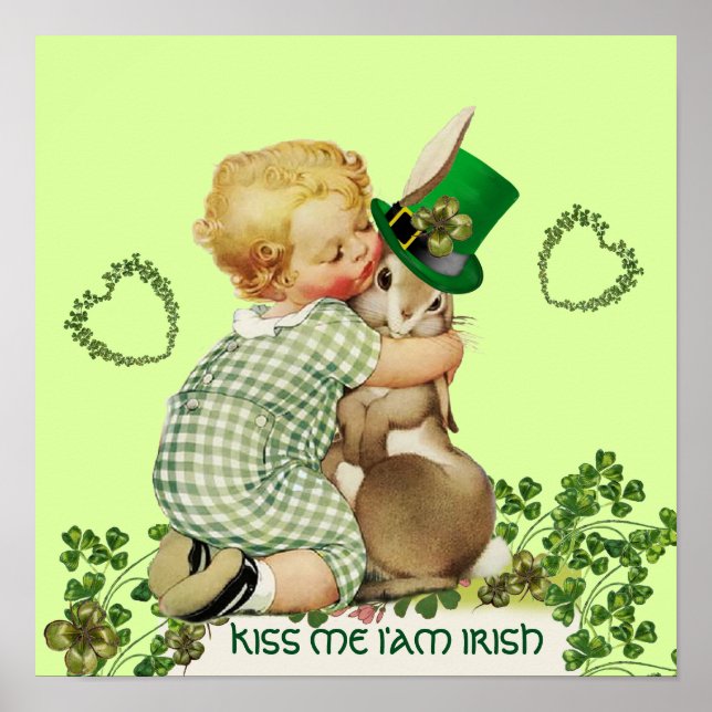 Póster Bebé CUTE ABURRIENDO EL DÍA Irlandés de San Patric (Frente)