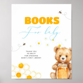 Póster Bebé De Abeja Con Baby Shower Libros Para Bebés