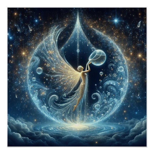 Póster Bebé De Agua Limpia En Un Lago Azul (Anverso)