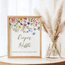 Póster Bebé De Flor Silvestre En Bloom Baby Shower Diaper