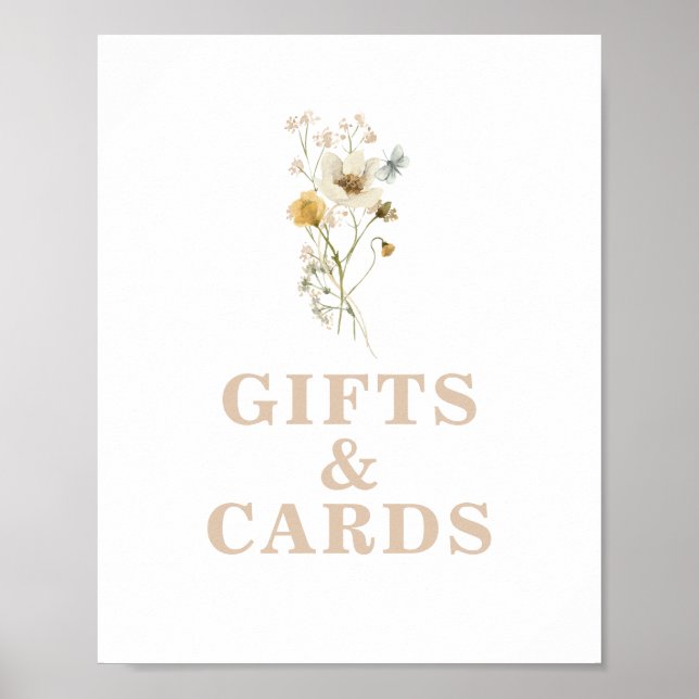 Póster Bebé de flores silvestres en el Rótulo de regalos  (Frente)