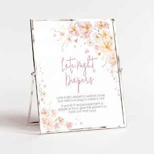 Póster Bebé de flores silvestres en flor en pañales noctu