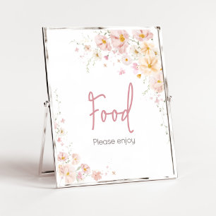 Póster Bebé de flores silvestres en la comida de Baby Sho