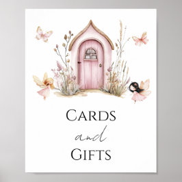 Póster Bebé de hadas rosadas en tarjetas de ducha y regal