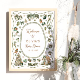 Póster Bebé de invierno hace frío fuera de la bienvenida 