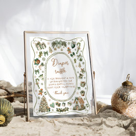 Póster Bebé de invierno hace frío fuera del pañal Raffle