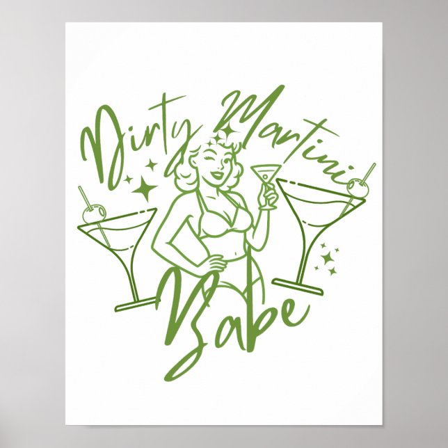 Póster Bebé de Martini Sucio (Frente)