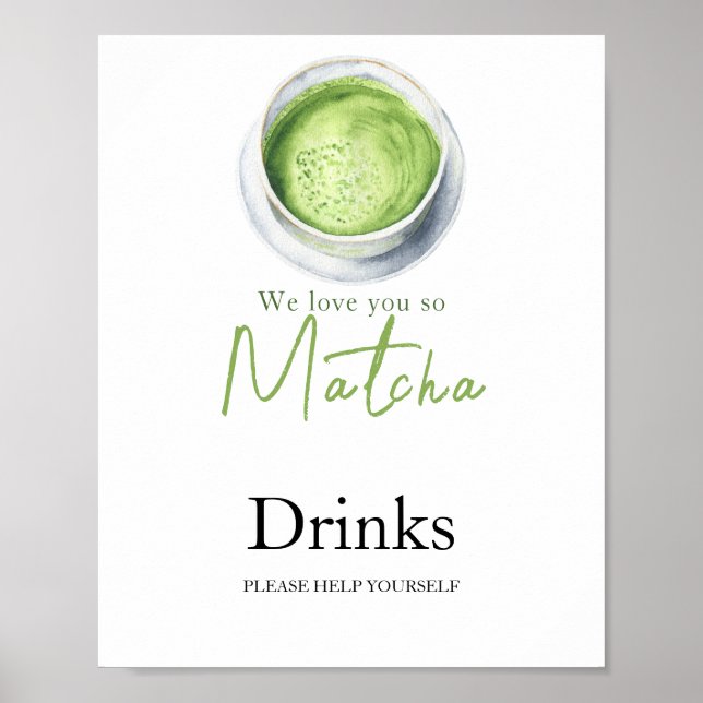 Póster Bebé de Matcha Latte - Bebidas (Frente)