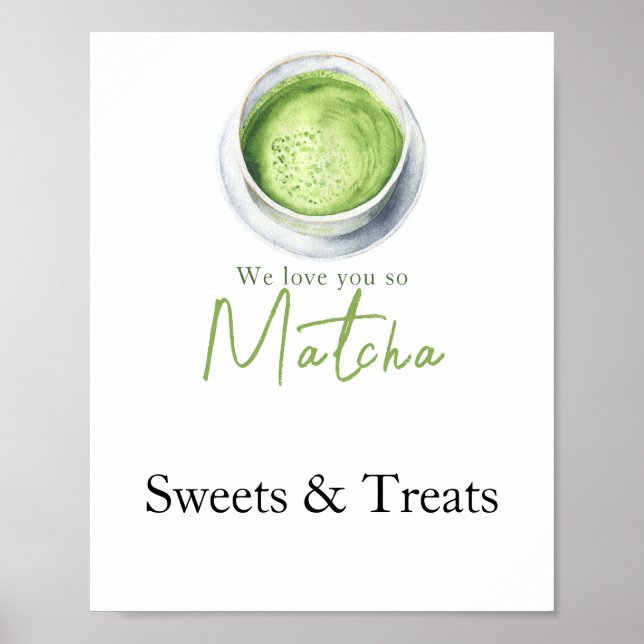 Póster Bebé de Matcha Latte - Dulces y Golosinas (Frente)
