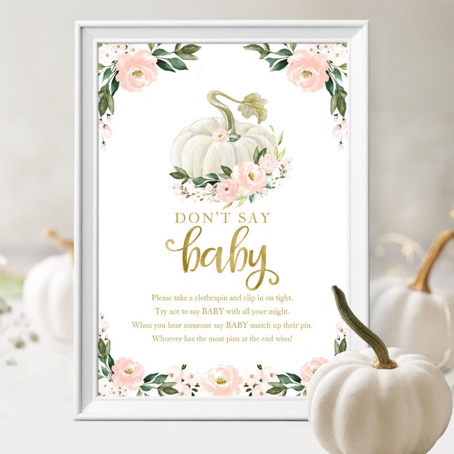 Póster Bebé de Otoño de Calabaza Ducha de Bebé Letrero de (Subido por el creador)