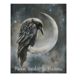 Póster Bebé de pájaro rapido durmiendo en la Luna