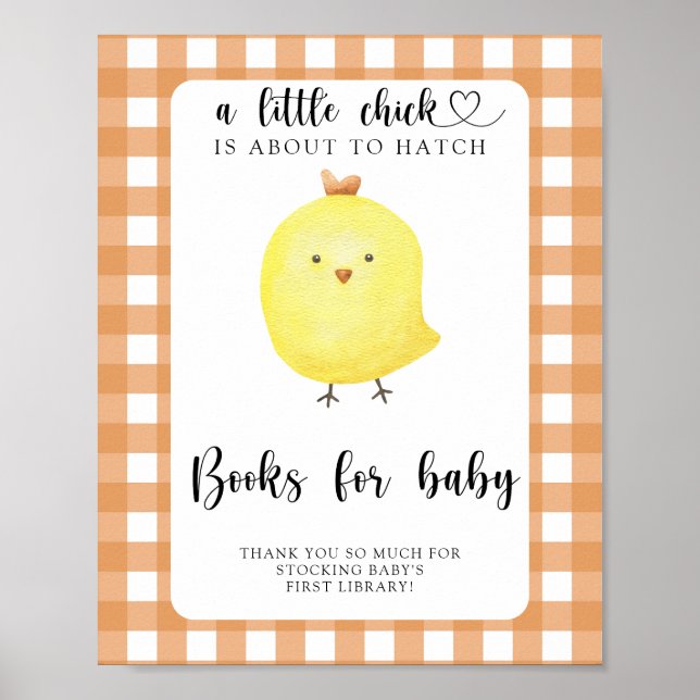 Póster Bebé de pollo - libros para el bebé (Frente)
