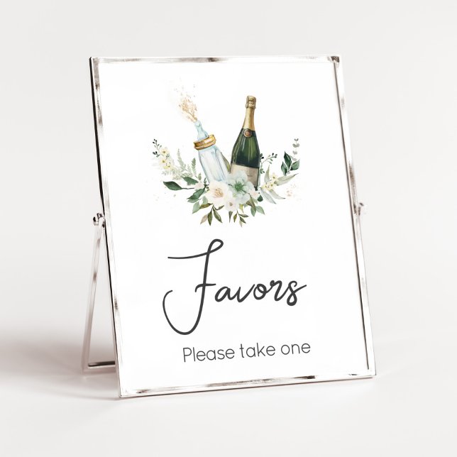 Póster Bebé de Poppin Botellas Baby Shower Favors (Poppin' Bottles Baby Shower Favors Sign)