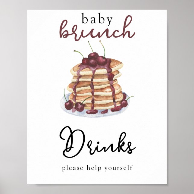 Póster Bebé de tortitas regalos de cumpleaños Bebidas (Frente)
