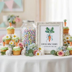 Póster Bebé de Zanahoria Rústica: “Adivina Cuántas Golosi