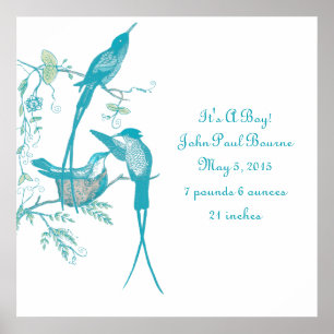 Póster Bebé dice que es un chico! Invitación recién nacid