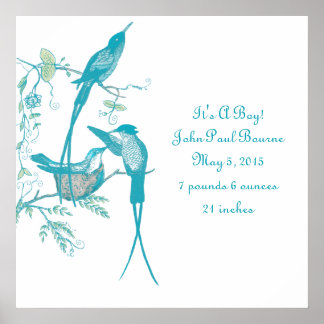 Póster Bebé dice que es un chico! Invitación recién nacid