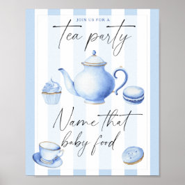 Póster Bebé ducha de té - nombra esa comida para bebé