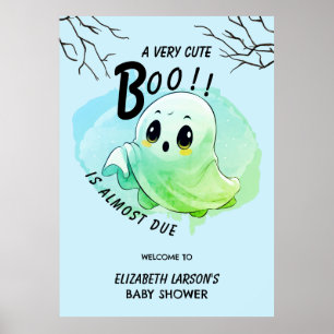 Póster Bebé Duende Ducha de Bebe Halloween Tema Azul Fies
