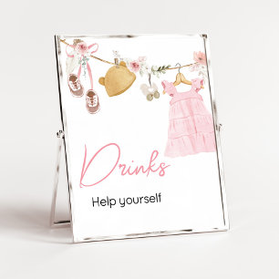 Póster Bebé dulce chica Boho Clothes Baby Shower Bebe