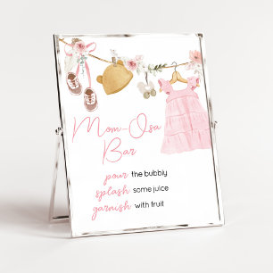 Póster Bebé dulce Chica Boho Ropa Mamá-Osa Bar