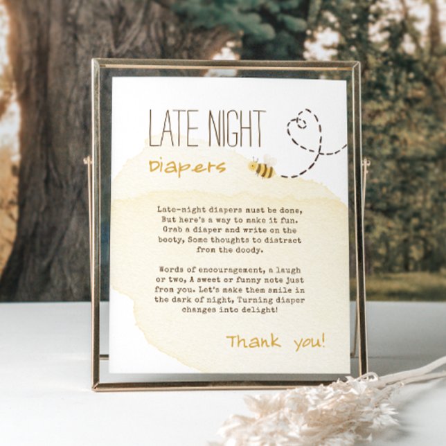 Póster Bebé dulce de abeja Rótulo de pañales nocturnos de (Subido por el creador)