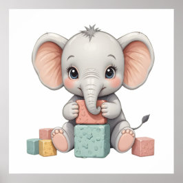 Póster Bebé dulce Elephant Wall Art - Poster de guardería