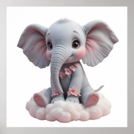 Póster Bebé dulce Elephant Wall Art - Poster de guardería