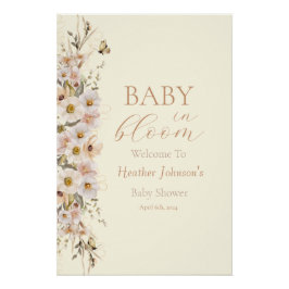 Póster Bebé En Bloom Boho Neutral Baby Shower