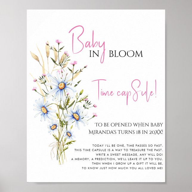 Póster Bebé En Bloom Flor Silvestre Cápsula De Tiempo De  (Frente)