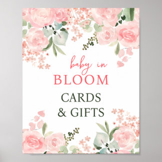 Póster Bebé en Bloom Floral Baby Shower Regalos Fiesta Ró