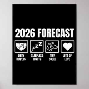 Póster Bebé en camino pronto 2026 Anuncio de embarazo Pro