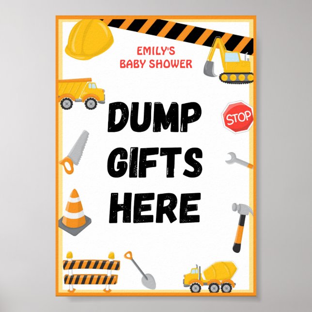 Póster Bebé en construcción Rótulo de juegos de Baby Show (Frente)