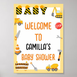 Póster Bebé en construcción Rótulo de juegos de Baby Show