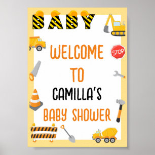 Póster Bebé en construcción Rótulo de juegos de Baby Show