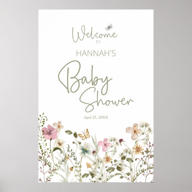 Póster Bebé en el Poster de bienvenida Baby Shower de un  (Frente)